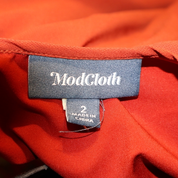 Anthropologie MOD CLOTH Keen On Pleats MIDI COTTON ORANGE DRESS - Picture 11 of 12